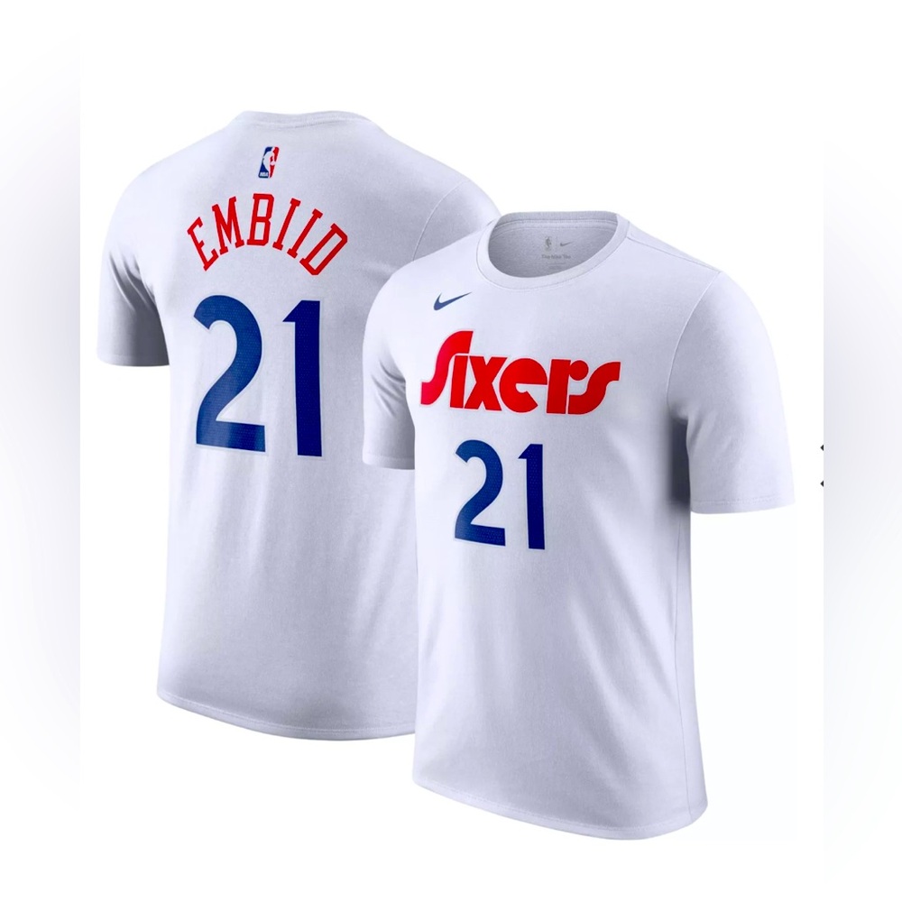 Nike Adult City Edition Philadelphia 76ers Joel Embiid #21 T-Shirt XL, 2XL New